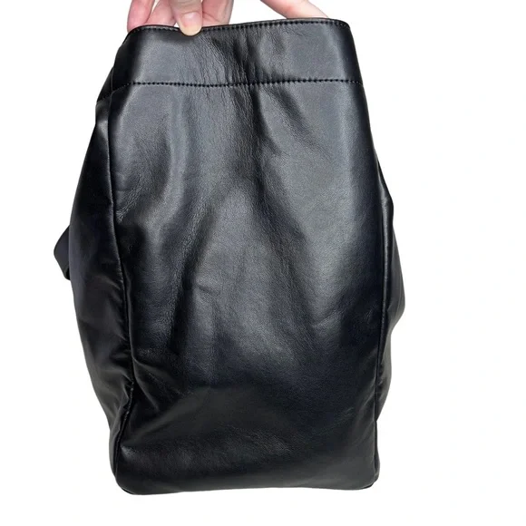 Anine Bing Black Large Recycled Leather Rio Tote - Picture 5 of 11